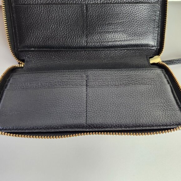 Tory Burch Black Leather 3/4 Zippered Wallet - Picture 5 of 8